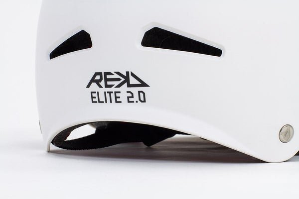 REKD Elite 2.0 Skateboard Skate Scooter BMX Helmet - White - Skatewarehouse.co.uk