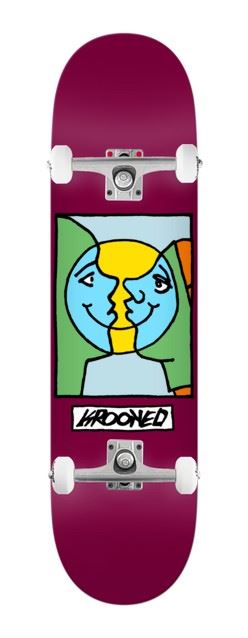 Krooked Easy Rider Moonsmile - (Maroon) x Venom Custom Complete Skateboard - 8.25"