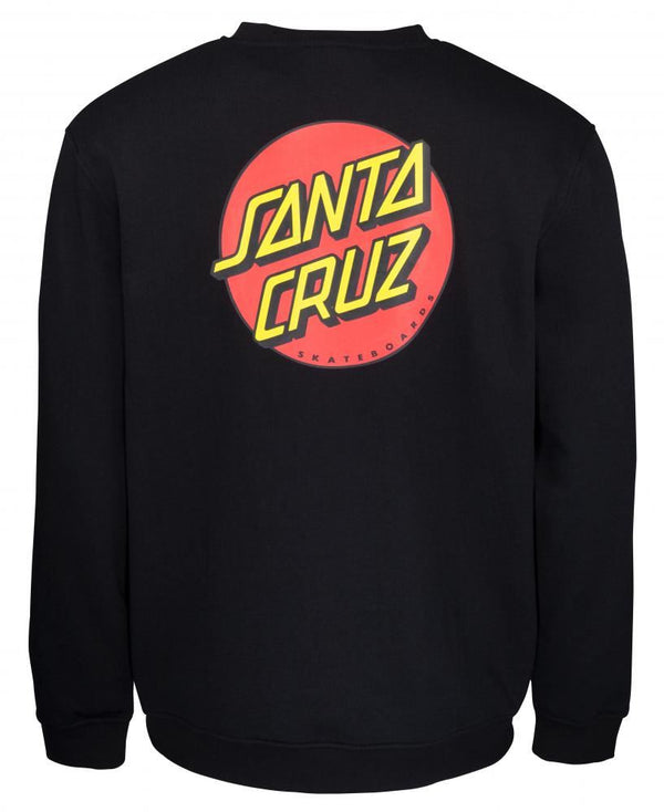 Santa Cruz Crew Classic Dot Chest Crew - Black - Skatewarehouse.co.uk
