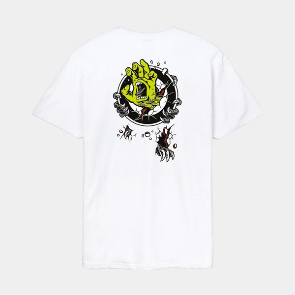 Santa Cruz T-Shirt Roskopp Screaming Target - White - Skatewarehouse.co.uk
