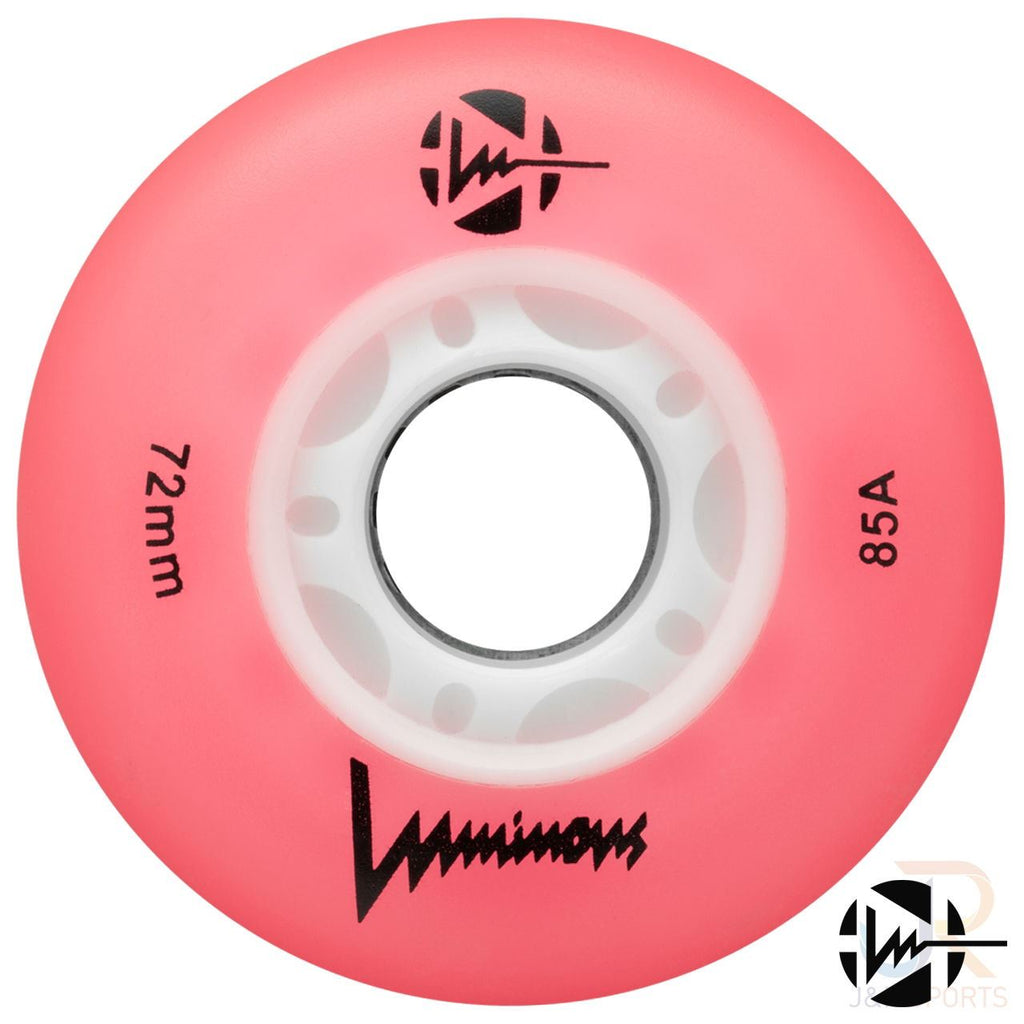 Luminous Led Inline Wheel (Set of 4 Wheels) - Pink - 72Mm/85A - Skatewarehouse.co.uk