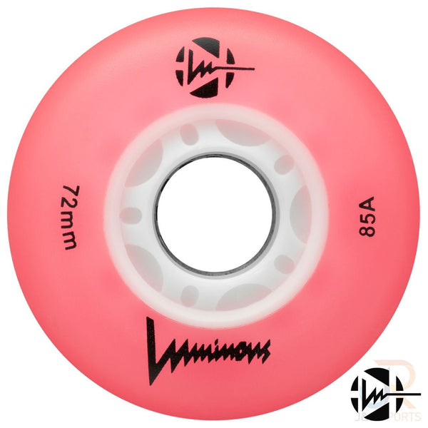 Luminous Led Inline Wheel (Set of 4 Wheels) - Pink - 72Mm/85A - Skatewarehouse.co.uk