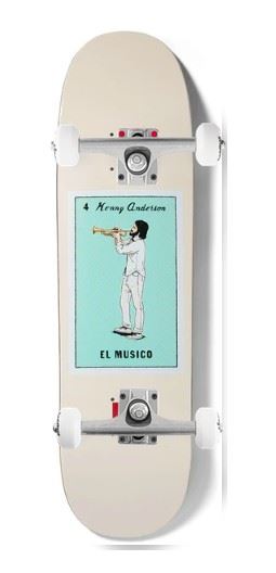 Chocolate Skateboard Loteria Card El Musico Kenny Anderson Twin Tip x Venom Custom Complete Skateboard - 8.25"