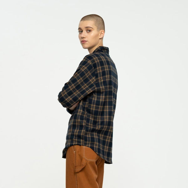 Santa Cruz Womens Shirt Murphy L/S Shirt - Navy Check - Skatewarehouse.co.uk