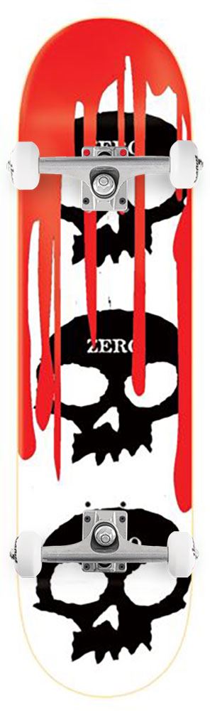 Zero Skateboard Skull Blood White Black Red x Venom Custom Complete Skateboard - 7.875