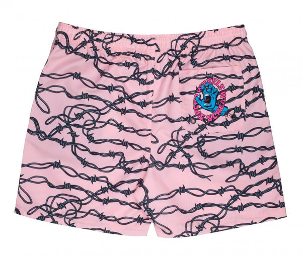 Santa Cruz Short Barbed Wire Swimshort - Pink - Skatewarehouse.co.uk