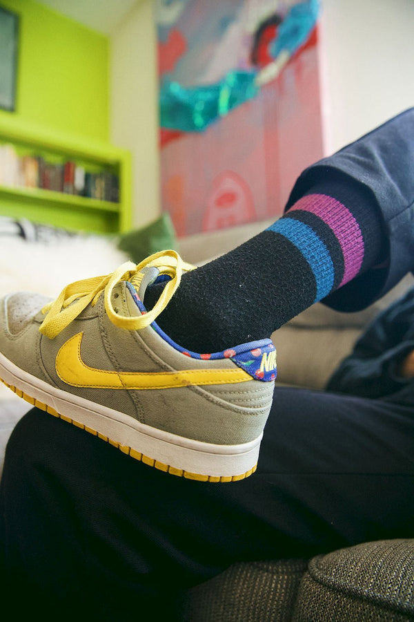 Merge4 Repreve Subtle Grape Black Classic Crew Socks - Skatewarehouse.co.uk