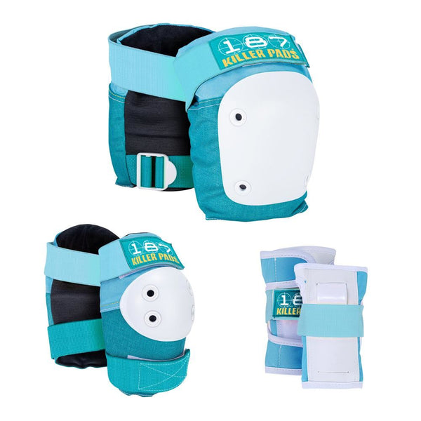 187 Killer Pads Jr. Six Pack Set - Teal - Skatewarehouse.co.uk