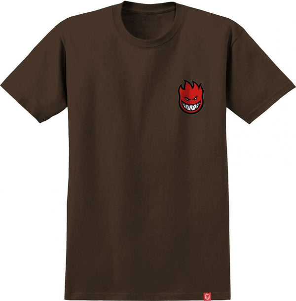Spitfire T-Shirt Lil Bighead Fill - Dark Chocolate / Red / White - Skatewarehouse.co.uk