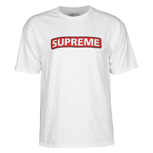 Powell-Peralta Supreme Tee White - Skatewarehouse.co.uk