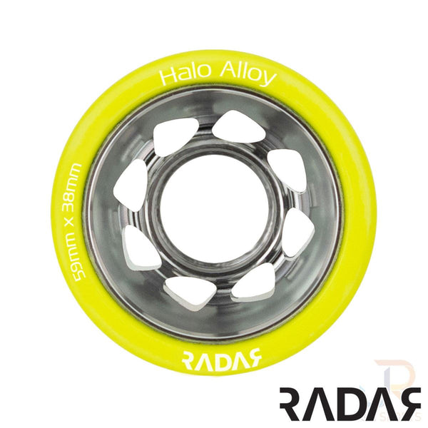 Radar (4) - Halo Alloy - Yellow - 59 x / 91a Skateboard Wheels - 38mm