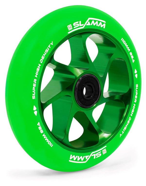 Slamm 110mm Team Wheels - Green / Green - 110mm - Skatewarehouse.co.uk