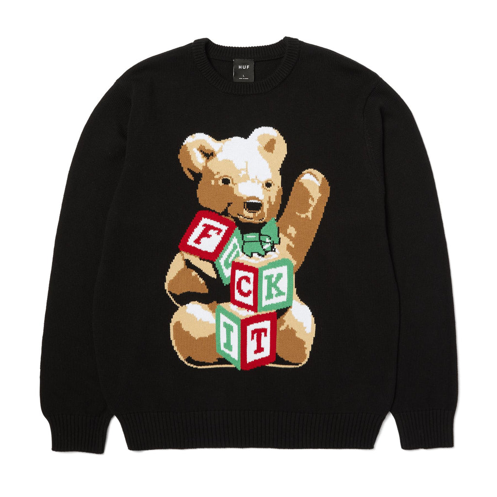 HUF Gift Bear Intarsia Sweater (Black)