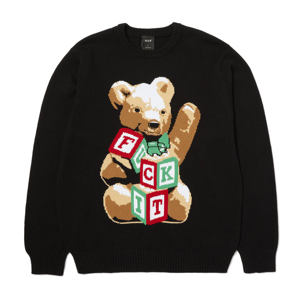 HUF Gift Bear Intarsia Sweater (Black)