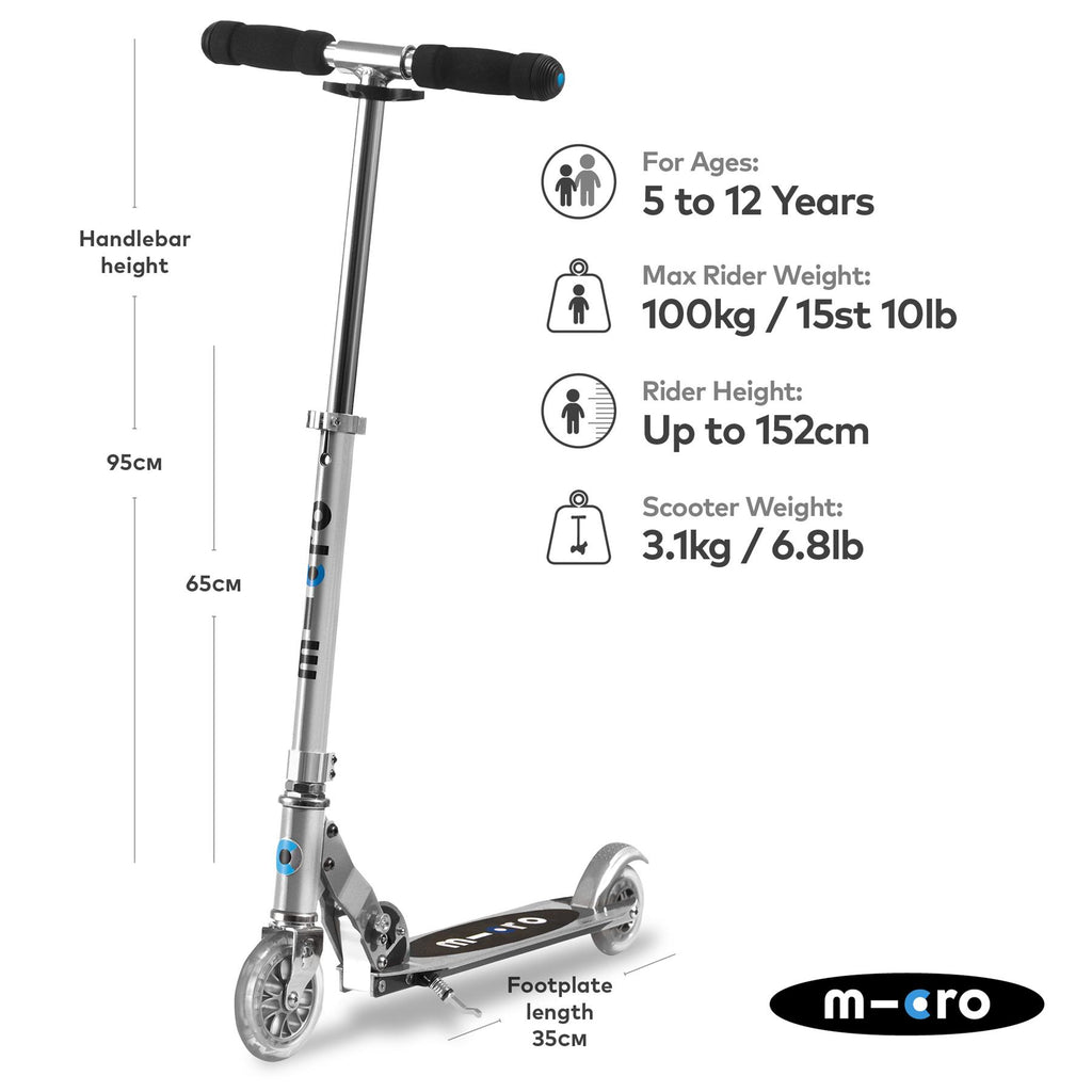 Micro Classic Sprite Silver Scooter - Skatewarehouse.co.uk