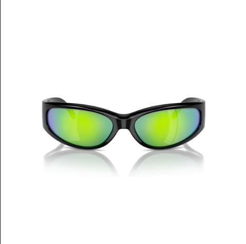 Girl x Arnette Catfish Sunglasses Black / Green Mirror - Skatewarehouse.co.uk