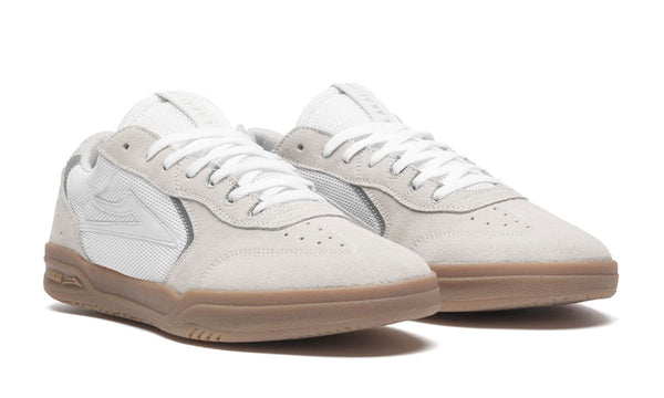 Lakai Atlantic White Suede Skate Shoes - Skatewarehouse.co.uk