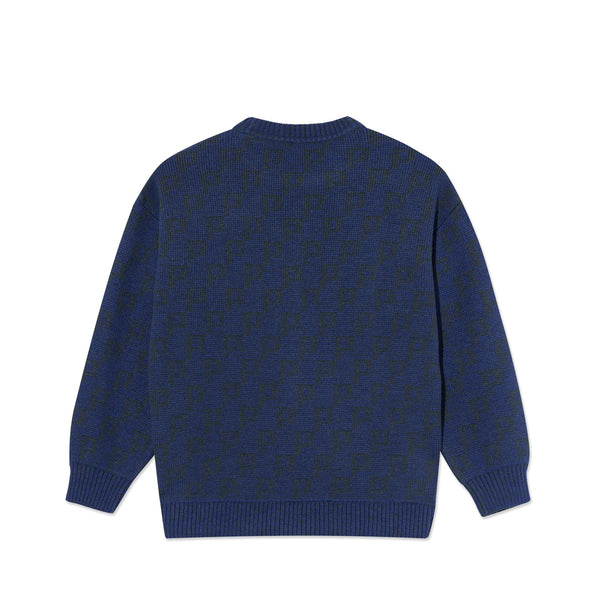 Polar Skate Co George Sweater | P Pattern (Blue / Green) - 1