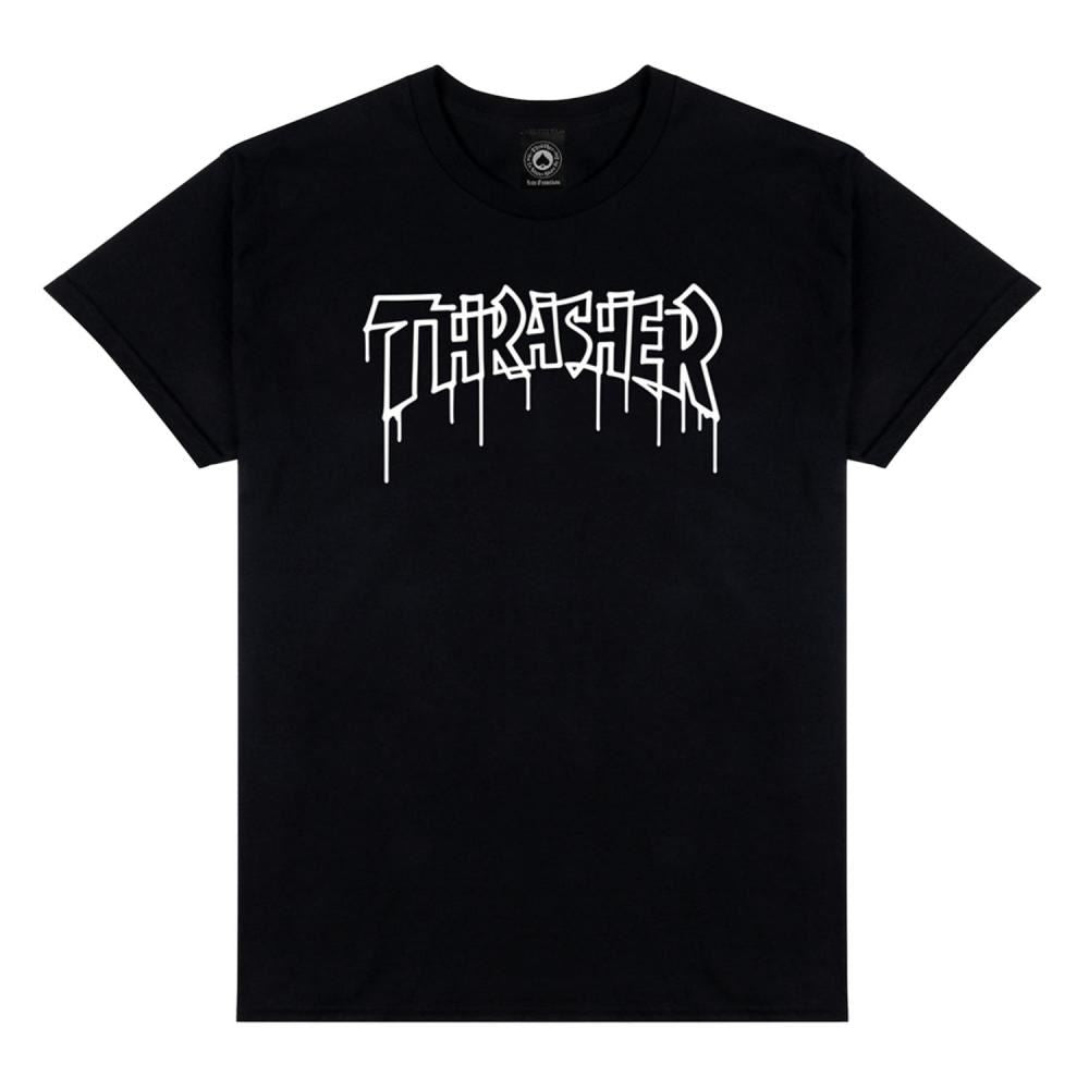 Thrasher T-Shirt One-Liner - Black - Skatewarehouse.co.uk