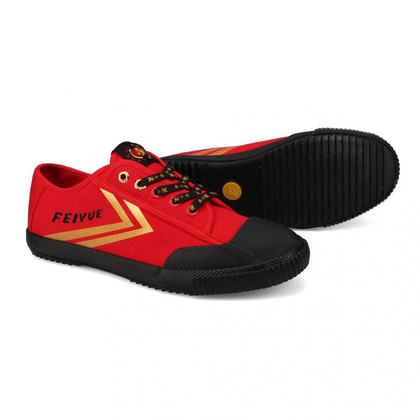 Feiyue Footwear Feiyue x Bruce Lee 1920 Martial Arts/Gym/Lifing Shoes - Red / Black / Gold - Skatewarehouse.co.uk