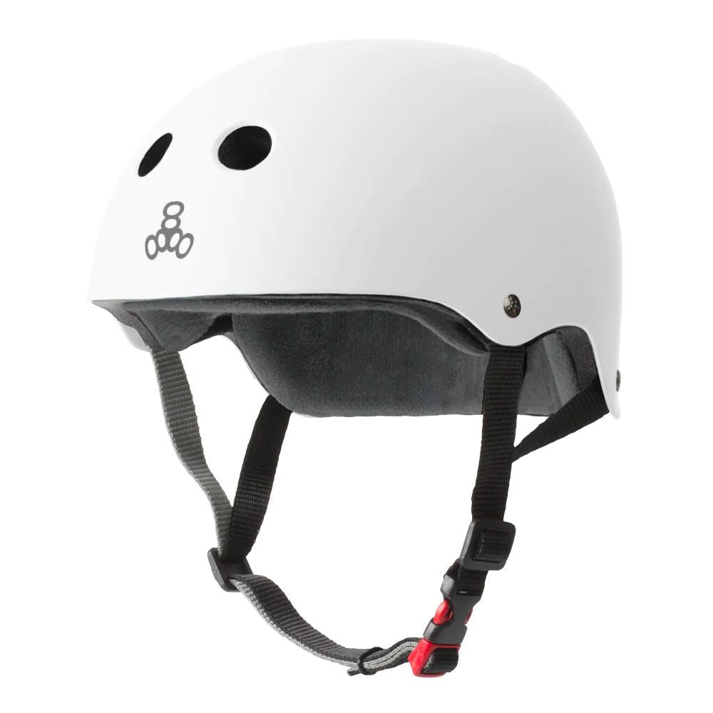 Triple Eight Sweatsaver Certified Helmet - Rubber White - Skatewarehouse.co.uk