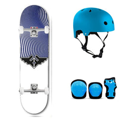 Fracture Wings V4 Blue x Venom Custom - 8" Complete Skateboard Bundle - SFR Helmet & Pads - 8.0"