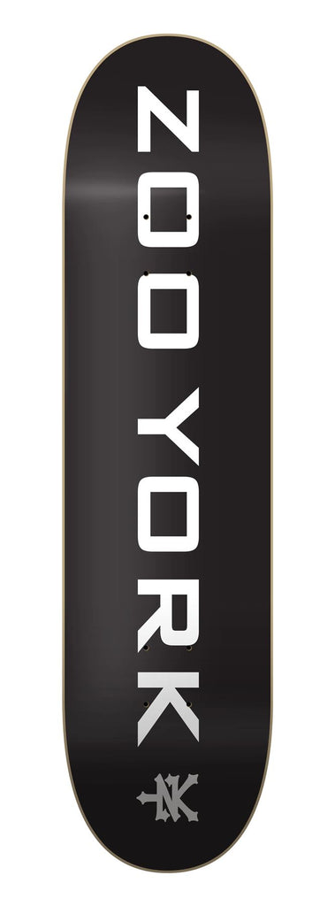 Zoo York OG 95 Logo Block Black / White / Grey Skateboard Deck - 7.75"