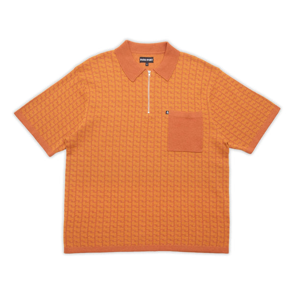 Pass~Port Drain Knit Short-sleeve Polo (Burnt Orange)