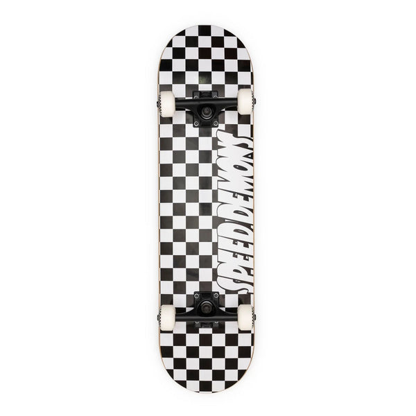 Speed Demons Checkers Black / White Complete Skateboard - 7.5