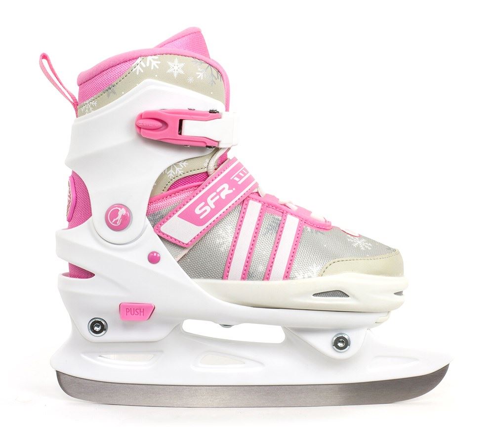 SFR Nova Kids Adjustable Ice Skates White / Pink Skatewarehouse.co.uk
