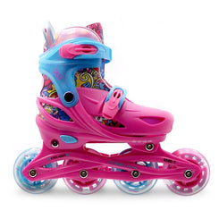 Roces Inline Skates Ply, Flash Girl - Fuchsia / Sky Blue - Skatewarehouse.co.uk