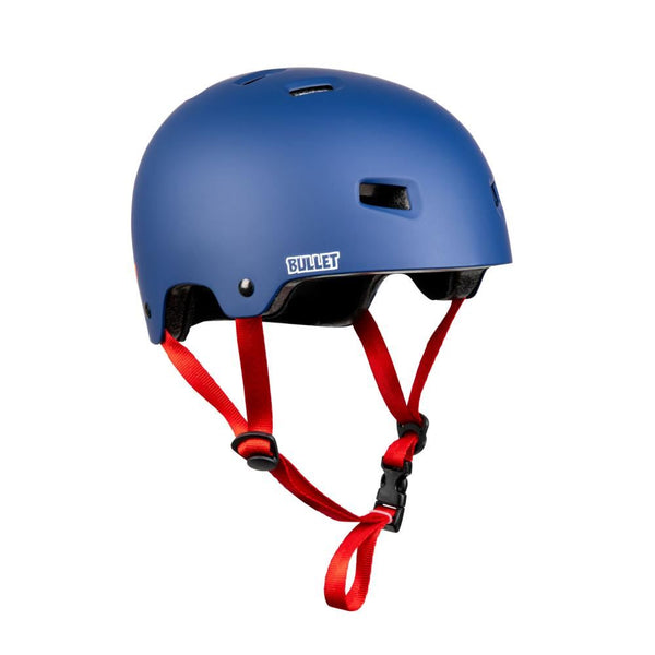 Bullet x Santa Cruz Helmet Strip Logo - Matt Blue - Skatewarehouse.co.uk
