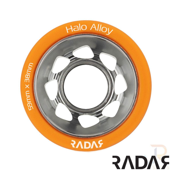 Radar (4) - Halo Alloy - Orange - 59 x / 99a Skateboard Wheels - 38mm