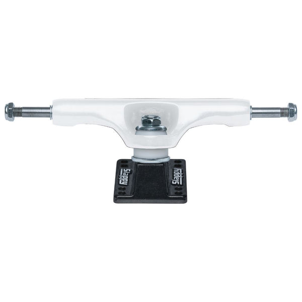 Slappy ST1 Classic Painted (8 Hole Baseplate) White / Black Skateboard Trucks - 5.75