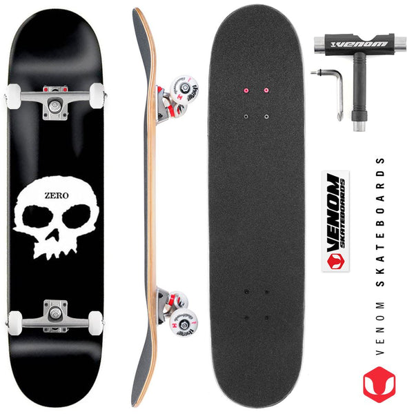 Zero Skateboards Single Skull x Venom Skateboards Custom Complete Skateboard - 8.375 - Skatewarehouse.co.uk