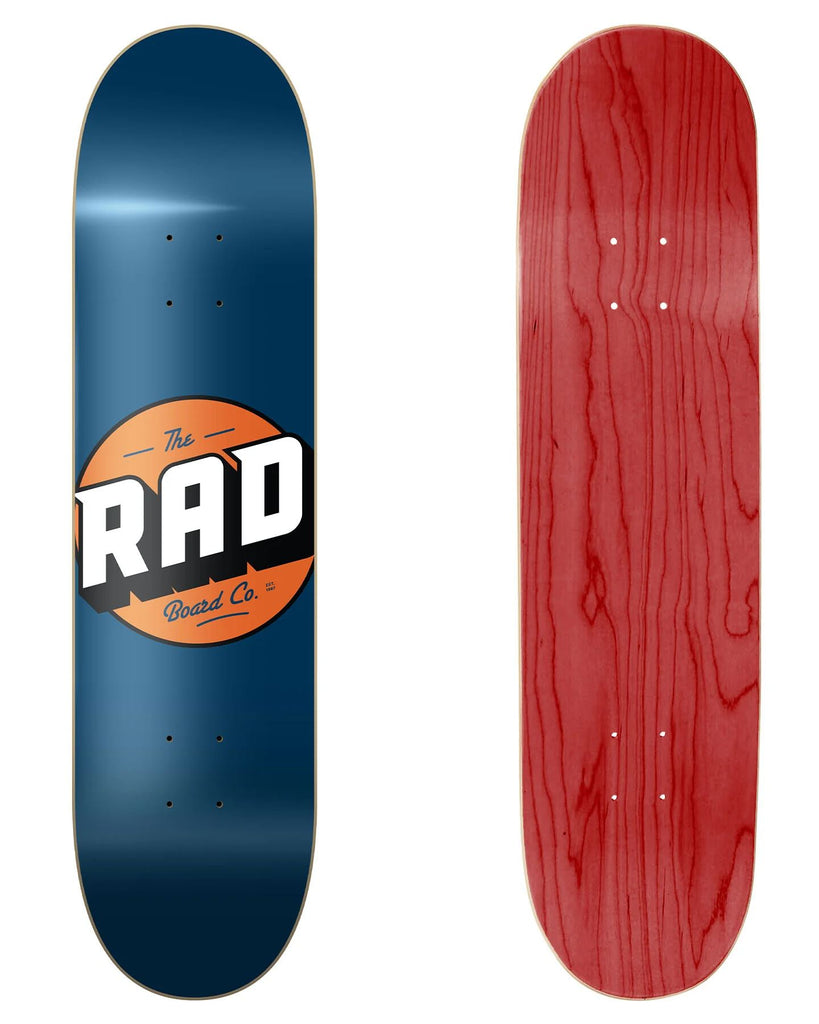Rad Solid Skateboard Deck Navy/Orange 8.125" - Skatewarehouse.co.uk