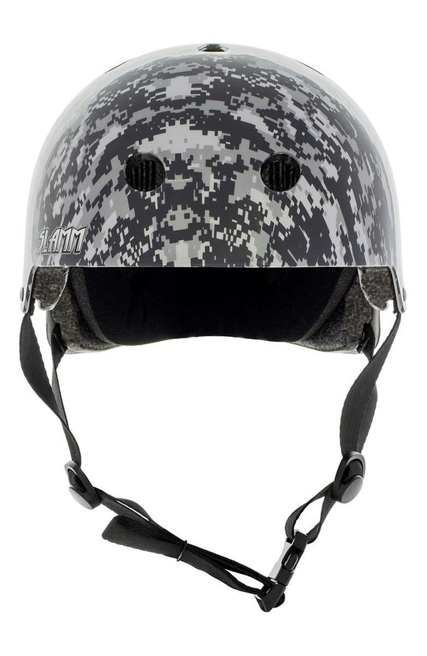 Slamm Scooters Logo Helmet - Grey Camo - Skatewarehouse.co.uk