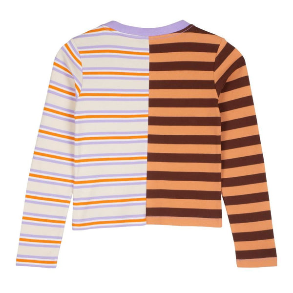 Santa Cruz Womens Custom Top Split Stripe L/S T-Shirt - Sepia Stripe - Skatewarehouse.co.uk