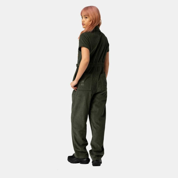 Santa Cruz Womens Pant Line Up Utility Jumpsuit - Dark Moss - Skatewarehouse.co.uk