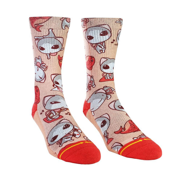 Merge4 Ryo Taniguchi Kitties Classic Crew Socks - Skatewarehouse.co.uk