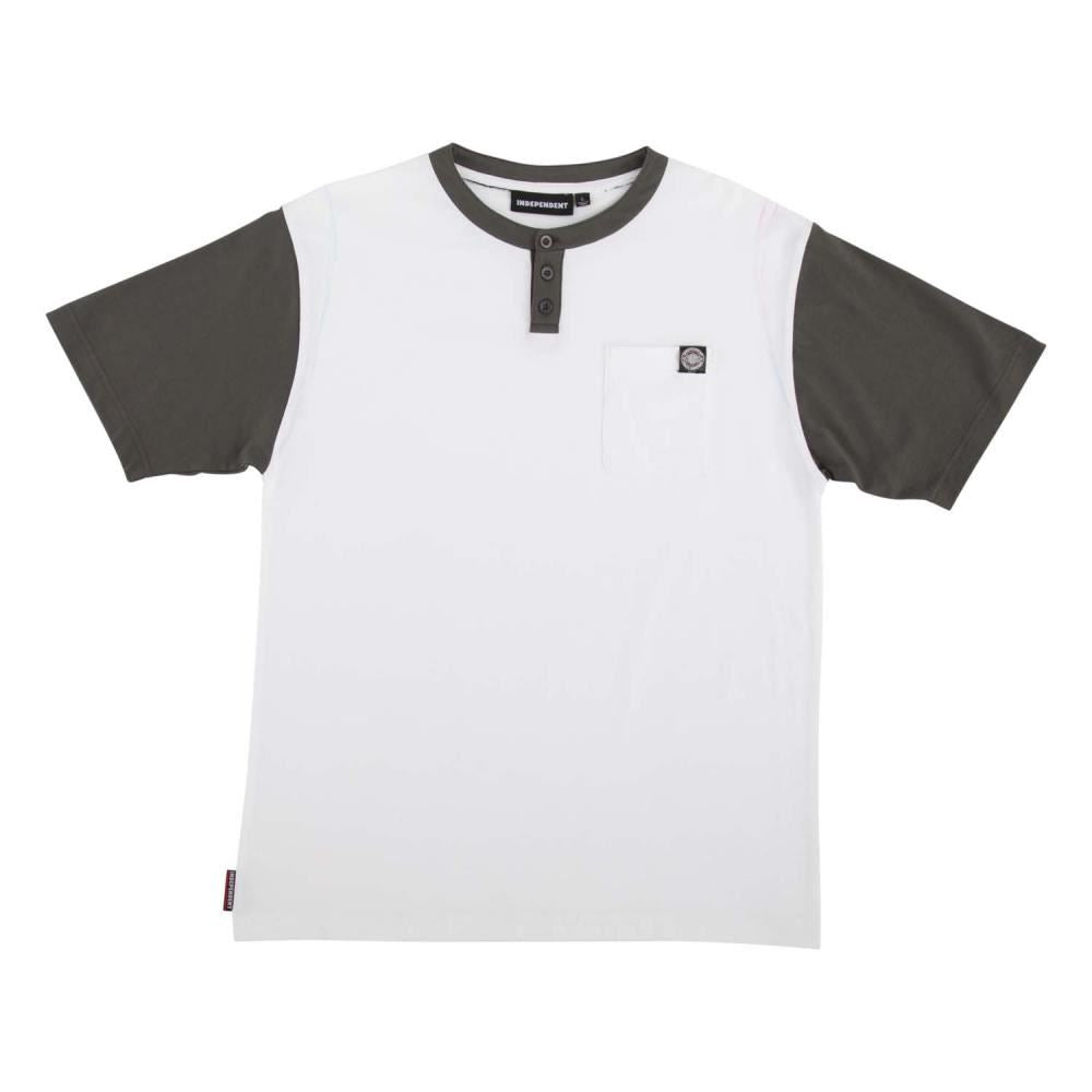 Independent T-Shirt BTG Label T-Shirt - White / Charcoal - Skatewarehouse.co.uk