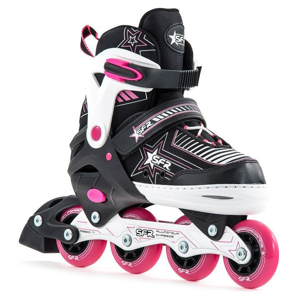 SFR Pulsar Adjustable Inline Skates Pink Bundle
