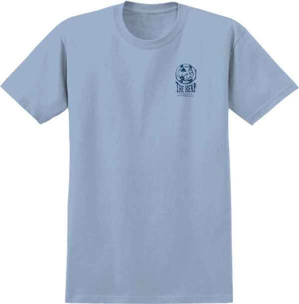 The Heap Tee (Powder Blue W / Dk Blue Prints)