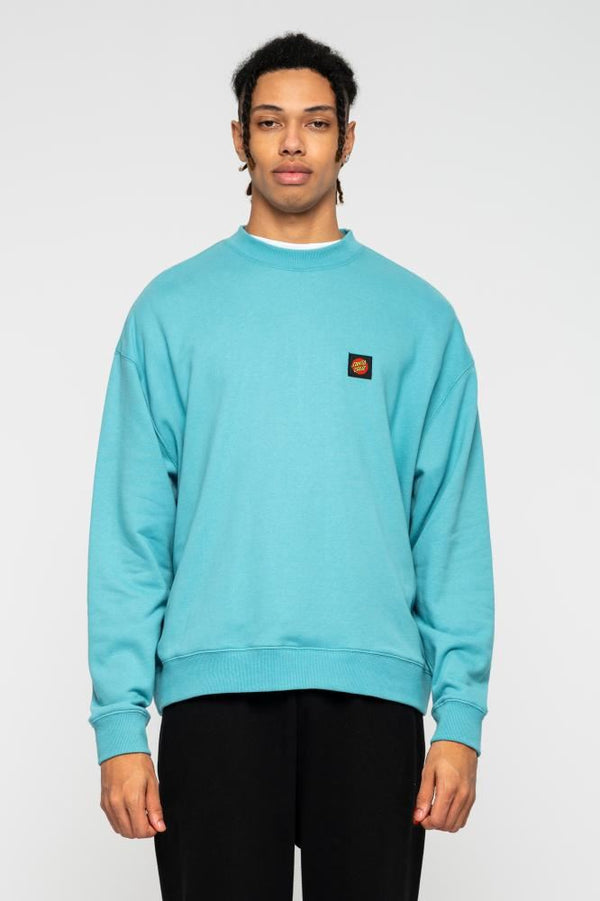 Santa Cruz Crew Classic Label Crew - Turquoise - Skatewarehouse.co.uk