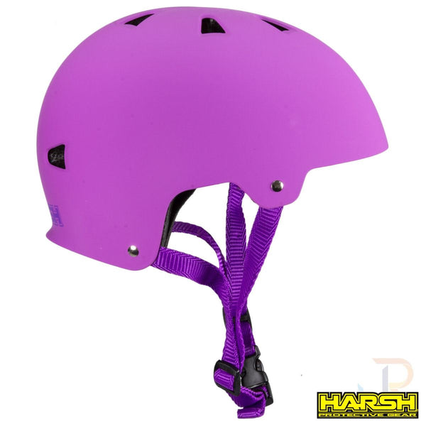 Harsh ABS Helmet - Pastel Pink with Purple Straps