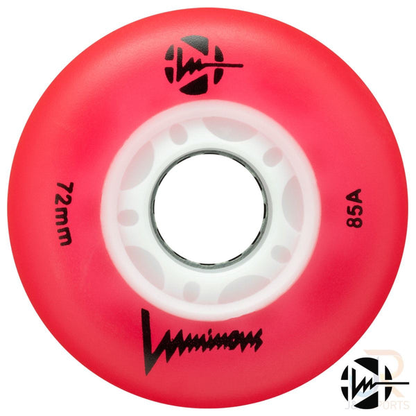 Seba Luminous Wheel (4) - Red / White - 72mm (Set of 4)
