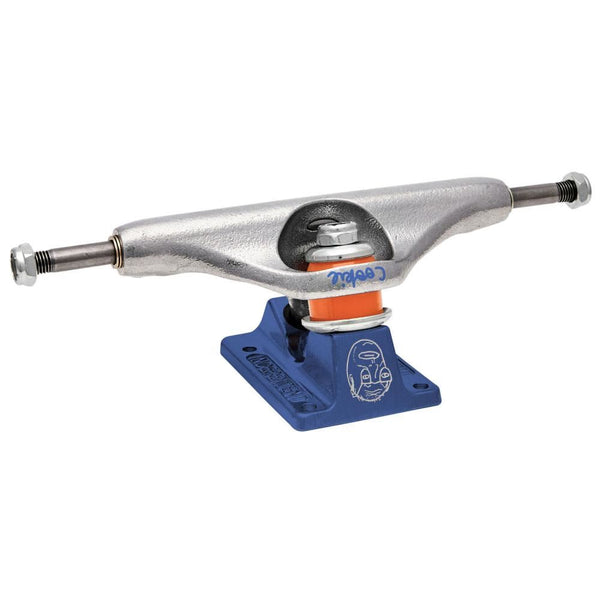 Indy Stage 11 Skateboard Trucks Colbourn Faces 139 Standard Silver / Blue - 139 - Skatewarehouse.co.uk