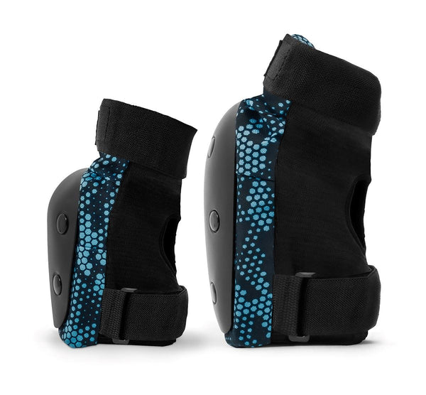 REKD Youth Heavy Duty Double Pad Set - Black / Blue - Skatewarehouse.co.uk