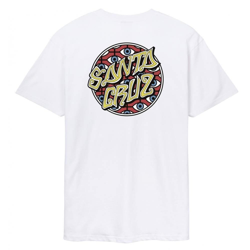 Santa Cruz T-Shirt Salba Eyes Dot T-Shirt - White - Skatewarehouse.co.uk