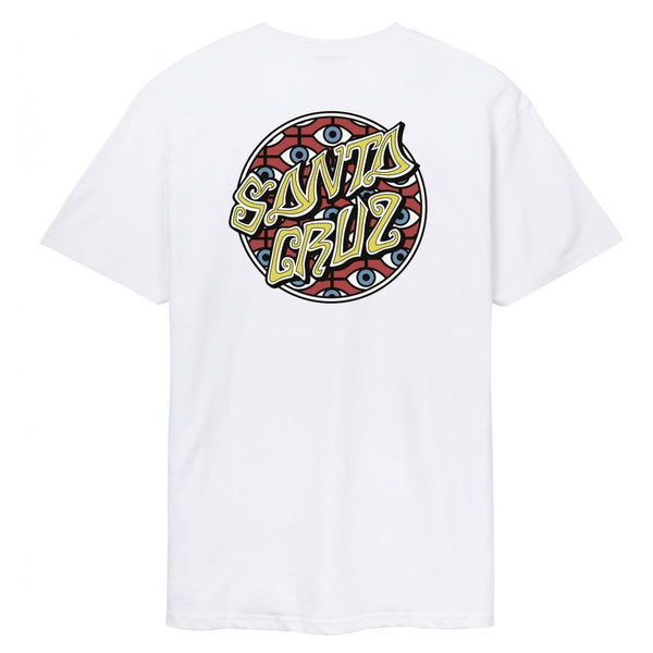Santa Cruz T-Shirt Salba Eyes Dot T-Shirt - White - Skatewarehouse.co.uk
